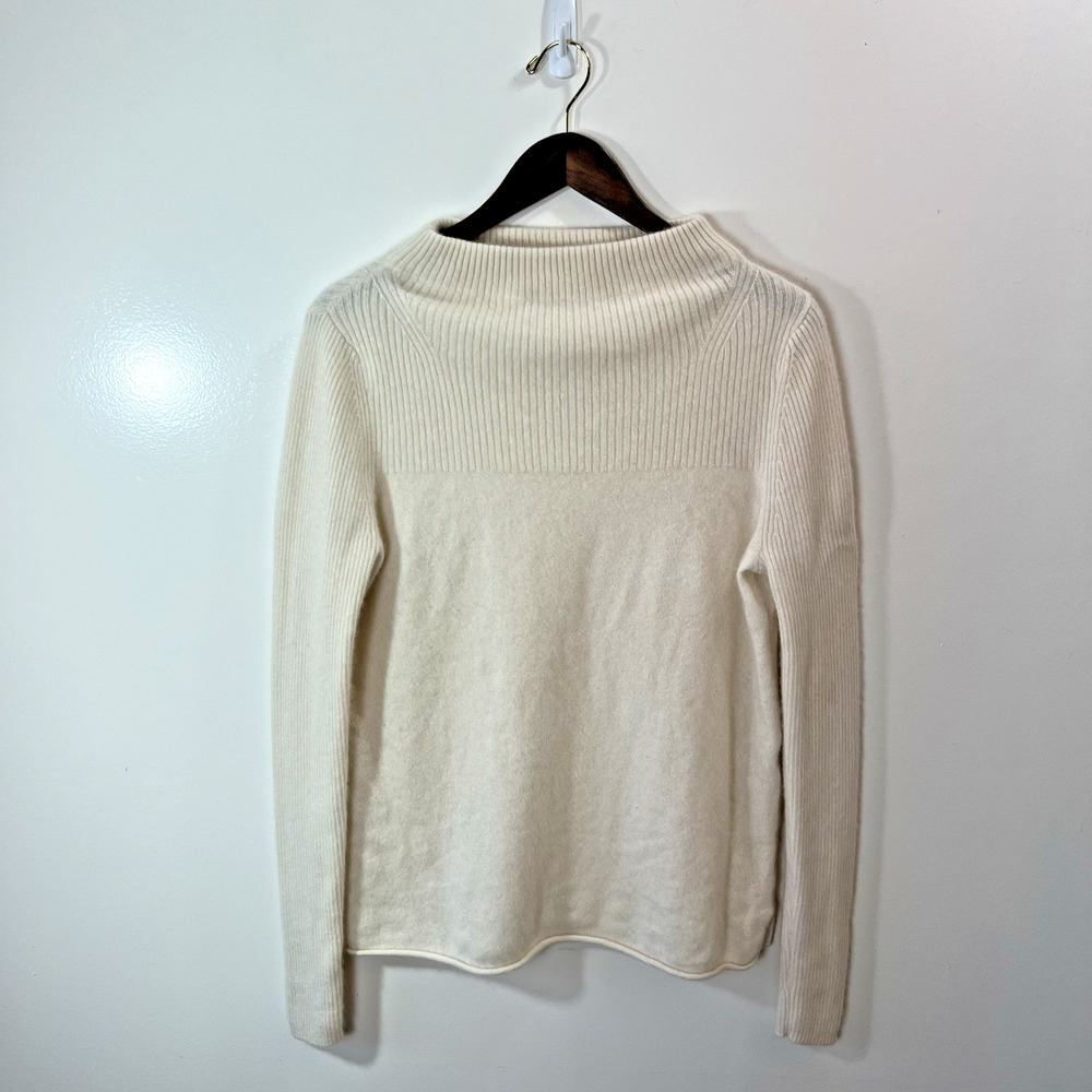 Sundance Womens Cashmere Sweater Size M Cream Minimalist Capsule Wardrobe Luxury